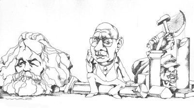 Illustration de l’article de Jacques Julliard. ”La Fusée Castoriadis” paru dans Le Nouvel Observateur du 26 janvier 1976